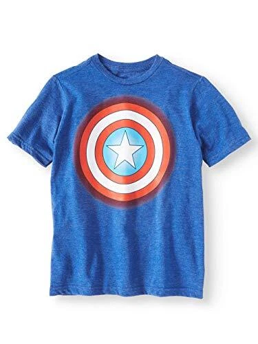 New Captain America Shield Glow in Dark Boys Shirt (2XL) Blue - Image 1 of 1