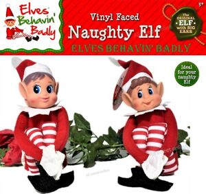 Original Big Ears Sitting Naughty Elf Elves Christmas Decoration Toy