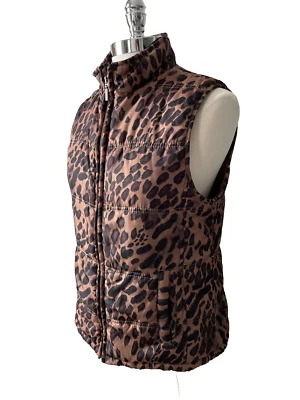 Chaleco Jane Ashley L Puffer Marrón Cacao Negro Estampado Animal Ligero NatureGirl Foto 1 de 4