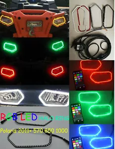 X 2RGB Halo Ring for LED Headlight Sportsman Polaris 2017+ 450 500 570 800 1000 - Picture 1 of 13
