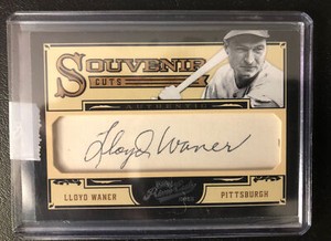 Lloyd Waner Panini Playoff Prime Cuts Souvenir Cuts Authentic Auto /25 Autograph