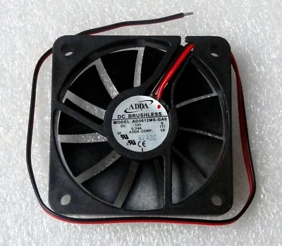 ADDA 60mm x 10mm Slim Fan 12V DC Bare Leads 10" Wires 60x10mm AD0612MS-GA0 - Image 1 of 2