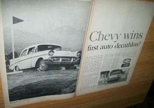 1957 Chevy over-size-mag 2p car wins 1st decathalon ad-Poster-size- 15.5" by 22" - Picture 1 of 1