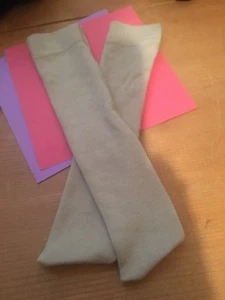 PAIR 8” TAN DOLL SOCKS LEGGINGS FOR ANTIQUE Cotton Knit Stretch fit 14”-22”DOLL - Picture 1 of 1