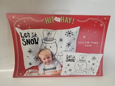 Funda de almohada Silvestri de Demdaco Hit The Hay muñeco de nieve Let It Snow 100 % algodón Foto 1 de 4
