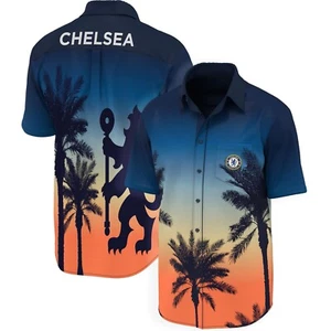 Chelsea FC Hawaiian Shirt Kids 10 11 Years Boys Polo Top CHP1 - Picture 1 of 3