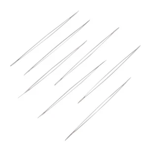 10 Pcs Stainless Steel Big Eye Beading Needles Stainless Steel Color 75x0.3mm - Picture 1 of 10