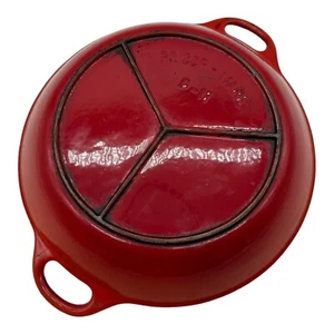 VTG Prizer Ware D-11 Cast Iron Double Handled Skillet Plate 11" Round Red Orange - Picture 1 of 4