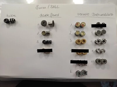 8mm Tunnel Tubes Plugs Flare Piercing Ohr 316L Chirurgenstahl  - Bild 1 von 4