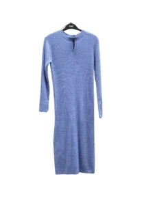 M&S COLLECTION MEDIUM LILAC RIBBED KNITTED DRESS - Picture 1 of 4