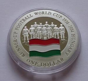 Islas Cook 1 Dólar 2001, Selección Hungría, Subcampeón Copa Mundial FIFA 1938 y 1954 - Imagen 1 de 3