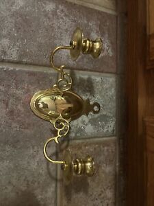 Baldwin Polished Brass Double Arm Colonial Wall Sconces Candle Holder