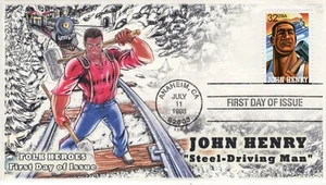 AO-3085-3, 1996, Folk Heroes, Add On Cachet ,First Day Cover, Standard Postmark, - Picture 1 of 1