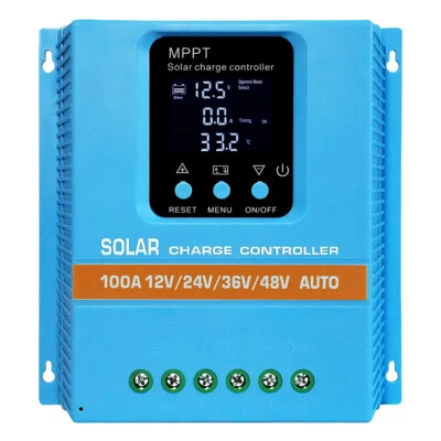 60-100A  12V-48V MPPT Solar Ladegerät Controller Smart  Batterieregler 2 USB LCD - Bild 1 von 4