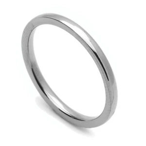 Men Women 2MM Comfort Fit Titanium Wedding Band Classic Domed Ring - Picture 1 of 2