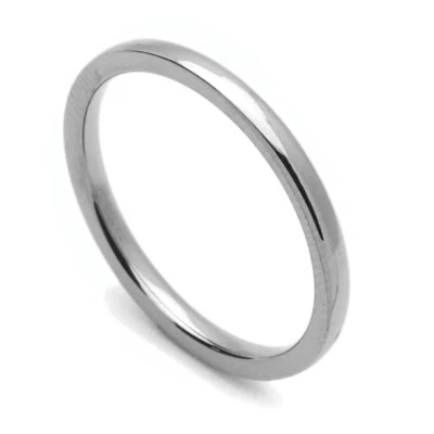 Men Women 2MM Comfort Fit Titanium Wedding Band Classic Domed Ring - Image 1 of 2