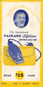 1930's advertising for Packard Lektro-Shaver & 5 Tube DeWald Radio Game card - Picture 1 of 5