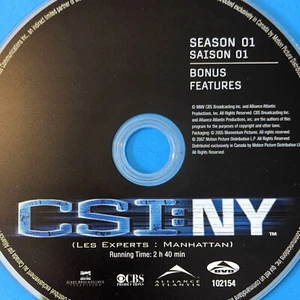 CSI: NY Season 1 DISC 7 DVD REPLACEMENT only - single Disc only BONUS FEATURES - Picture 1 of 4