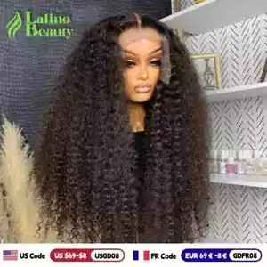 Lockenperücke Echthaarperücken HD Lace Wig 13x6 Lace Frontal Wig Deep Wave Wasserwelle - Bild 1 von 18