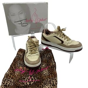 Baby Phat Diva Patent Sneakers Women's Size 7 Leather Low Top Leopard Print Shoe