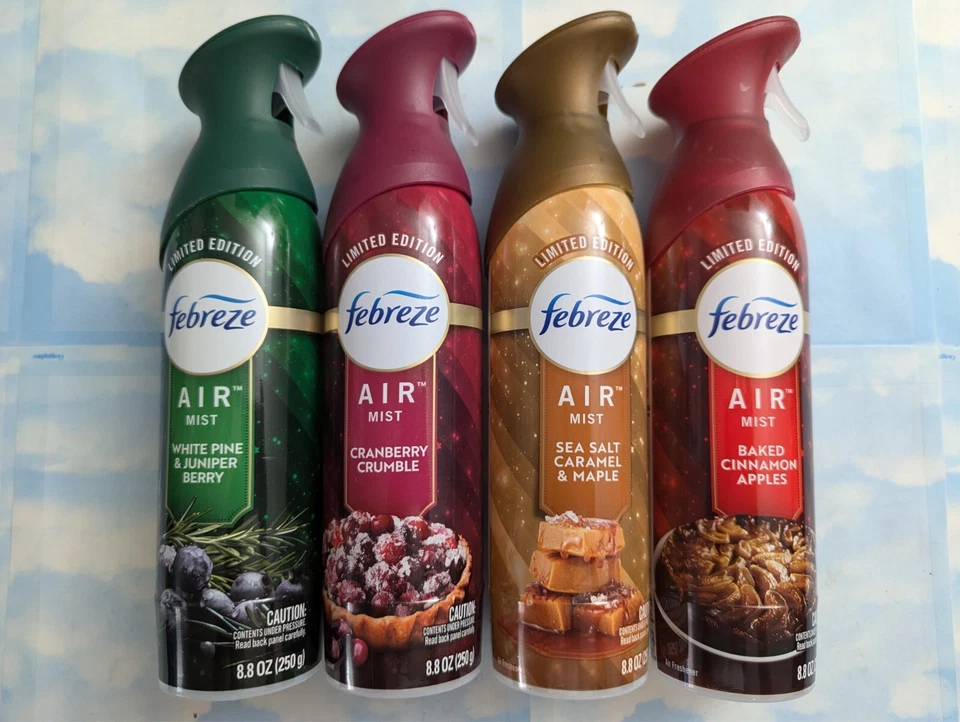 LOT (4) FEBREZE AIR MIST PINE/CRANBERRY/SEA SALT/APPLE SPRAY  8.8 OZ LTD EDITION - Image 1 of 1