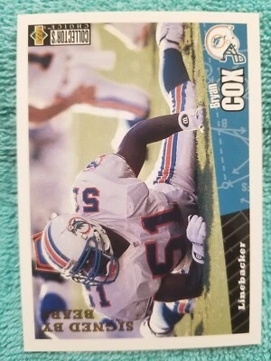 1996 COLLECTOR'S CHOICE BRYAN COX #123 MIAMI DOLPHINS - Image 1 of 4