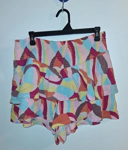 Pantaloncini Torrid multicolore geometrici pull-on con volant taglia 0 - Foto 1 di 3