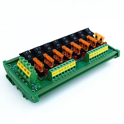 DIN Rail Mount 8 Position Switch Power Distribution Module Fuse Splitter Board - Image 1 of 4