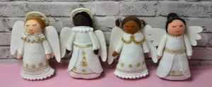 2023 Target Wondershop 4er Set Filz & Stoff Engel Christbaumschmuck NEU - Bild 1 von 6