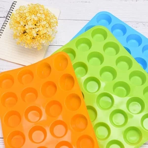 24 Cavity Pan Tray Silicone Mini Cupcake Cookie Bakeware Baking Mold Muffin Cup: - Picture 1 of 15