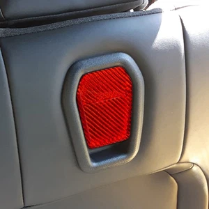 1x Schwarz / Rot Echte Kohlefaser Sitzgriffverkleidung Für Ford Mustang 2024-25 - Bild 1 von 21