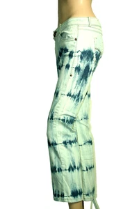 JouJou Jeans Stretch Flare Crop Tie Dye Bleached Vintage Größe 7 / 8 - Bild 1 von 11