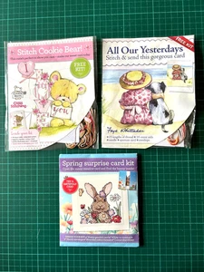 Bundle x 3 Mixed Occasion Cross Stitch Card Kits - Easter, Love You & Yesterdays - Picture 1 of 2