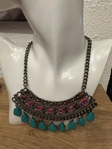 Modeschmuck Statement Kette Halskette Festival Boho Bunt - Bild 1 von 1