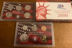 2000-S US MINT SILVER PROOF SET 10 Gem Coins In Original Box (No COA) - Bild 1 von 3