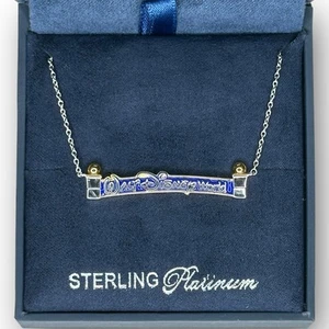 Walt Disney World 2025 Crislu Entrance Marquee Necklace Sterling Platinum New - Picture 1 of 17