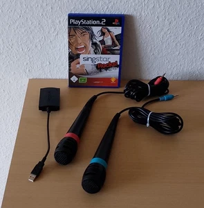 Sony PlayStation 2 Singstar Mikrofone & Singstar Rocks! in richtig gutem Zustand - Bild 1 von 7