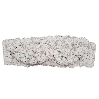 Sujetador bandeau con aros de encaje con ojales crema beige sin tirantes Aerie talla 38B Foto 1 de 4