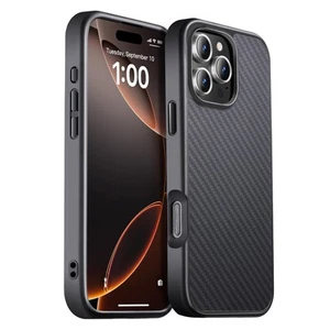 Real Carbon Fiber for iPhone 16 Pro Case Compatible with MagSafe, Aramid Fibe... - Picture 1 of 6