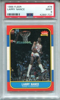 1986 Fleer Larry Nance Rookie Card PSA 9 MINT Graded Basketball #78 - Image 1 of 2
