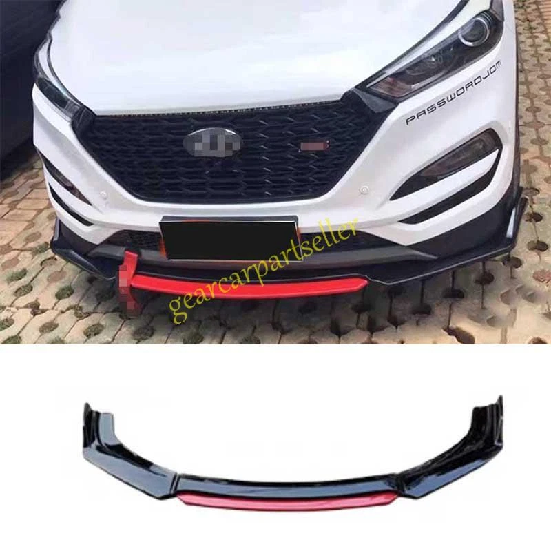 For Hyundai Tucson 16-2018 Black Red Front Bumper Lip Spoiler Bodykit Refit - Image 1 of 1