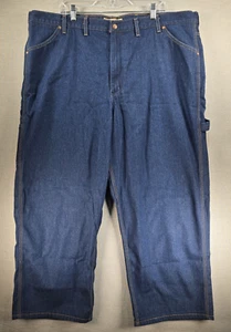 Jeans uomo da lavoro vintage anni 90 Big Mac autentico 46x27 blu falegname gamba larga - Foto 1 di 14