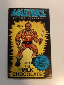 Envoltura de chocolate Masters of the Universe de colección rara con tatuaje JItsu - Imagen 1 de 2