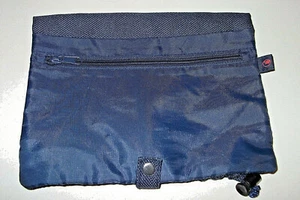 Navy Fabric TOILETRY Lock Drawstring FOLD SNAP Travel POUCH Organizer OUTER ZIP - Picture 1 of 12