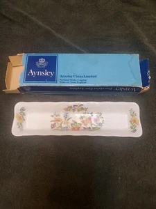 AYNSLEY "Cottage Garden" FINE ENGLISH BONE CHINA CANDY MINT DISH OLIVE TRAY - Picture 1 of 4