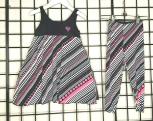 NEW NWT Black/White/Pink Beautiful 2PC Dress/Legging SET-Area Code 407 PLUSH 4Y  - Picture 1 of 12