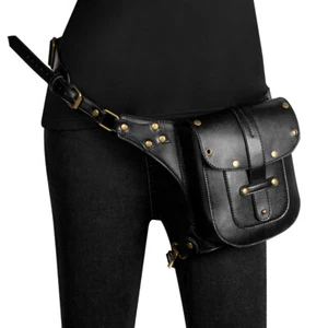 Punk Damen Gürteltasche Bauchtasche Hüfttasche Tasche Waist Belt Bag PU Radsport - Bild 1 von 16