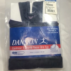 Danskin new COOLMAX EXTREME Racer Bra Top Size XS Black Sports Bra USA size 0-2 - Picture 1 of 3