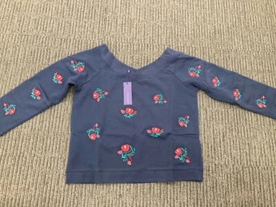 Nuevo NUEVO CON ETIQUETAS REBECCA MINKOFF Macey Sudadera Fuera del Hombro Azul Marino talla Grande Foto 1 de 4