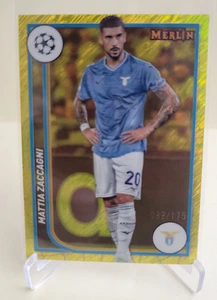 2023-24 TOPPS UEFA MERLIN MATTIA ZACCAGNI YELLOW SHIMMER #118 Ser #082/175 LAZIO - Picture 1 of 2